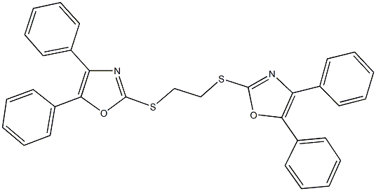 2-({2-[(4,5-diphenyl-1,3-oxazol-2-yl)sulfanyl]ethyl}sulfanyl)-4,5-diphenyl-1,3-oxazole Struktur