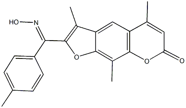 2-[(hydroxyimino)(4-methylphenyl)methyl]-3,5,9-trimethyl-7H-furo[3,2-g]chromen-7-one Struktur