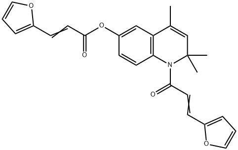 1-[3-(2-furyl)acryloyl]-2,2,4-trimethyl-1,2-dihydro-6-quinolinyl 3-(2-furyl)acrylate Struktur