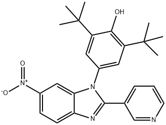 2,6-ditert-butyl-4-[6-nitro-2-(3-pyridinyl)-1H-benzimidazol-1-yl]phenol Struktur