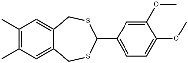 3-(3,4-dimethoxyphenyl)-7,8-dimethyl-1,5-dihydro-2,4-benzodithiepine Struktur