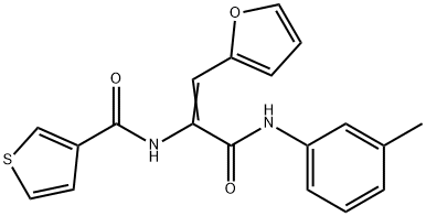 N-[2-(2-furyl)-1-(3-toluidinocarbonyl)vinyl]-3-thiophenecarboxamide Struktur