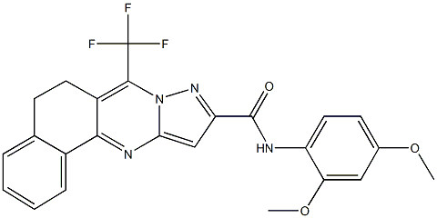 N-(2,4-dimethoxyphenyl)-7-(trifluoromethyl)-5,6-dihydrobenzo[h]pyrazolo[5,1-b]quinazoline-10-carboxamide Struktur