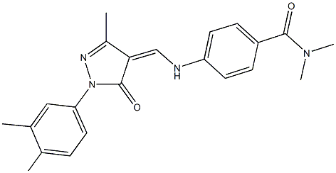 4-({[1-(3,4-dimethylphenyl)-3-methyl-5-oxo-1,5-dihydro-4H-pyrazol-4-ylidene]methyl}amino)-N,N-dimethylbenzamide Struktur