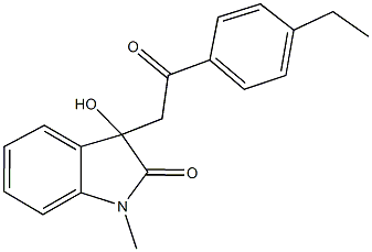 3-[2-(4-ethylphenyl)-2-oxoethyl]-3-hydroxy-1-methyl-1,3-dihydro-2H-indol-2-one Struktur