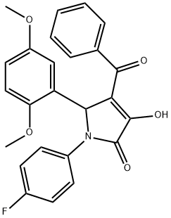 4-benzoyl-5-(2,5-dimethoxyphenyl)-1-(4-fluorophenyl)-3-hydroxy-1,5-dihydro-2H-pyrrol-2-one Struktur