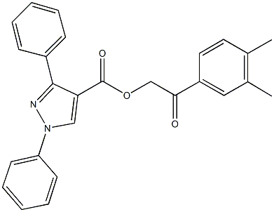 2-(3,4-dimethylphenyl)-2-oxoethyl 1,3-diphenyl-1H-pyrazole-4-carboxylate Struktur