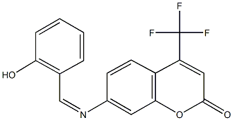 7-[(2-hydroxybenzylidene)amino]-4-(trifluoromethyl)-2H-chromen-2-one Struktur