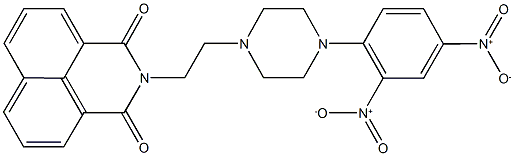 2-[2-(4-{2,4-bisnitrophenyl}piperazin-1-yl)ethyl]-1H-benzo[de]isoquinoline-1,3(2H)-dione Struktur