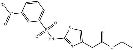 ethyl {2-[({3-nitrophenyl}sulfonyl)amino]-1,3-thiazol-4-yl}acetate Struktur