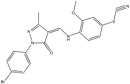 4-({[1-(4-bromophenyl)-3-methyl-5-oxo-1,5-dihydro-4H-pyrazol-4-ylidene]methyl}amino)-3-methoxyphenyl thiocyanate Struktur