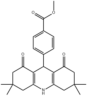 methyl 4-(3,3,6,6-tetramethyl-1,8-dioxo-1,2,3,4,5,6,7,8,9,10-decahydroacridin-9-yl)benzoate Struktur