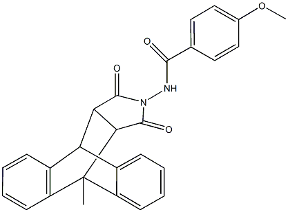 4-methoxy-N-(1-methyl-16,18-dioxo-17-azapentacyclo[6.6.5.0~2,7~.0~9,14~.0~15,19~]nonadeca-2,4,6,9,11,13-hexaen-17-yl)benzamide Struktur