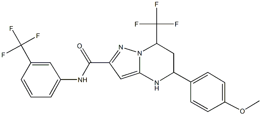 5-(4-methoxyphenyl)-7-(trifluoromethyl)-N-[3-(trifluoromethyl)phenyl]-4,5,6,7-tetrahydropyrazolo[1,5-a]pyrimidine-2-carboxamide Struktur