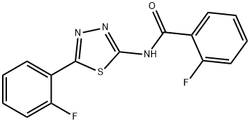 2-fluoro-N-[5-(2-fluorophenyl)-1,3,4-thiadiazol-2-yl]benzamide Struktur