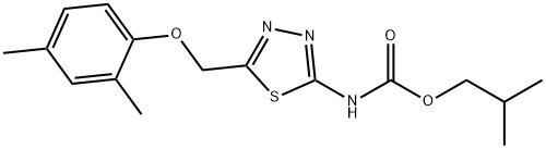 isobutyl5-[(2,4-dimethylphenoxy)methyl]-1,3,4-thiadiazol-2-ylcarbamate Struktur