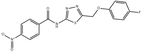 N-{5-[(4-fluorophenoxy)methyl]-1,3,4-thiadiazol-2-yl}-4-nitrobenzamide Struktur