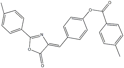 4-[(2-(4-methylphenyl)-5-oxo-1,3-oxazol-4(5H)-ylidene)methyl]phenyl 4-methylbenzoate Struktur