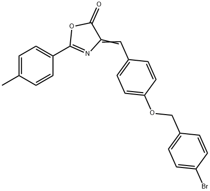 4-{4-[(4-bromobenzyl)oxy]benzylidene}-2-(4-methylphenyl)-1,3-oxazol-5(4H)-one Struktur