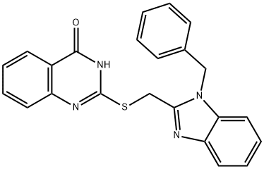 2-{[(1-benzyl-1H-benzimidazol-2-yl)methyl]sulfanyl}-4(1H)-quinazolinone Struktur