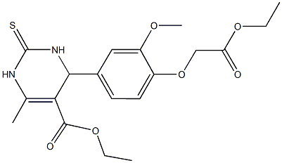 ethyl 4-[4-(2-ethoxy-2-oxoethoxy)-3-methoxyphenyl]-6-methyl-2-thioxo-1,2,3,4-tetrahydro-5-pyrimidinecarboxylate Struktur