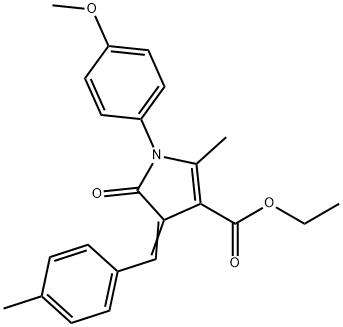 ethyl 1-(4-methoxyphenyl)-2-methyl-4-(4-methylbenzylidene)-5-oxo-4,5-dihydro-1H-pyrrole-3-carboxylate Struktur