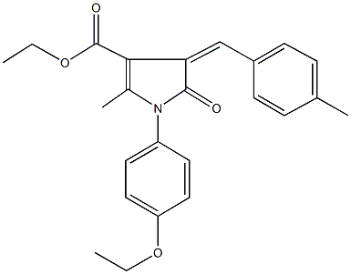 ethyl 1-(4-ethoxyphenyl)-2-methyl-4-(4-methylbenzylidene)-5-oxo-4,5-dihydro-1H-pyrrole-3-carboxylate Struktur