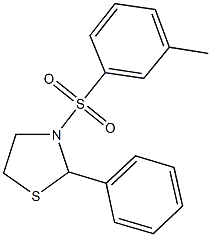 3-[(3-methylphenyl)sulfonyl]-2-phenyl-1,3-thiazolidine Struktur