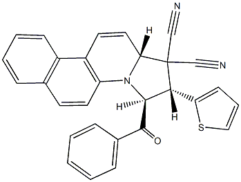 3-benzoyl-2-(2-thienyl)-2,3-dihydrobenzo[f]pyrrolo[1,2-a]quinoline-1,1(12aH)-dicarbonitrile Struktur