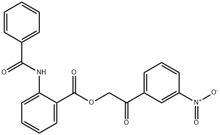 2-{3-nitrophenyl}-2-oxoethyl 2-(benzoylamino)benzoate Struktur