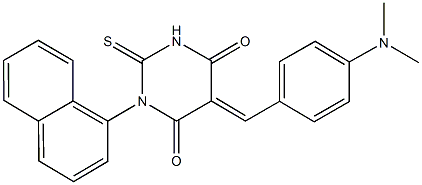 5-[4-(dimethylamino)benzylidene]-1-(1-naphthyl)-2-thioxodihydro-4,6(1H,5H)-pyrimidinedione Struktur