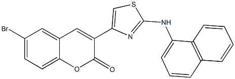 6-bromo-3-[2-(1-naphthylamino)-1,3-thiazol-4-yl]-2H-chromen-2-one Struktur