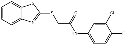 2-(1,3-benzothiazol-2-ylsulfanyl)-N-(3-chloro-4-fluorophenyl)acetamide Struktur