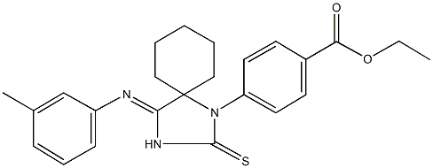 ethyl 4-{4-[(3-methylphenyl)imino]-2-thioxo-1,3-diazaspiro[4.5]dec-1-yl}benzoate Struktur