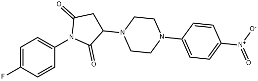 1-(4-fluorophenyl)-3-(4-{4-nitrophenyl}-1-piperazinyl)-2,5-pyrrolidinedione Struktur