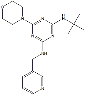 N-(tert-butyl)-N-{4-(4-morpholinyl)-6-[(3-pyridinylmethyl)amino]-1,3,5-triazin-2-yl}amine Struktur