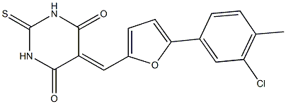 5-{[5-(3-chloro-4-methylphenyl)-2-furyl]methylene}-2-thioxodihydro-4,6(1H,5H)-pyrimidinedione Struktur