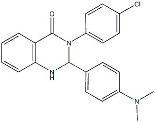 3-(4-chlorophenyl)-2-[4-(dimethylamino)phenyl]-2,3-dihydro-4(1H)-quinazolinone Struktur