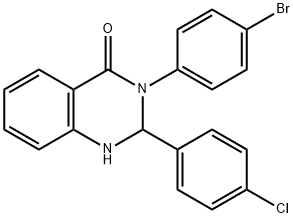 3-(4-bromophenyl)-2-(4-chlorophenyl)-2,3-dihydro-4(1H)-quinazolinone Struktur