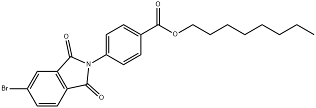 octyl 4-(5-bromo-1,3-dioxo-1,3-dihydro-2H-isoindol-2-yl)benzoate Struktur