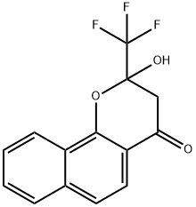 2-hydroxy-2-(trifluoromethyl)-2,3-dihydro-4H-benzo[h]chromen-4-one Struktur