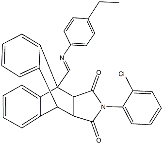 17-(2-chlorophenyl)-1-{(E)-[(4-ethylphenyl)imino]methyl}-17-azapentacyclo[6.6.5.0~2,7~.0~9,14~.0~15,19~]nonadeca-2,4,6,9,11,13-hexaene-16,18-dione Struktur