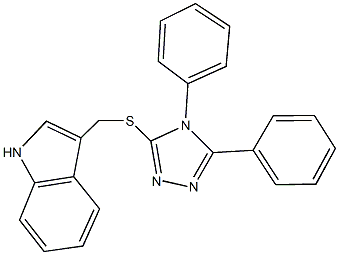 3-{[(4,5-diphenyl-4H-1,2,4-triazol-3-yl)sulfanyl]methyl}-1H-indole Struktur