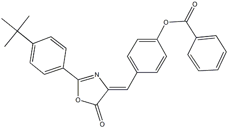 4-[(2-(4-tert-butylphenyl)-5-oxo-1,3-oxazol-4(5H)-ylidene)methyl]phenyl benzoate Struktur