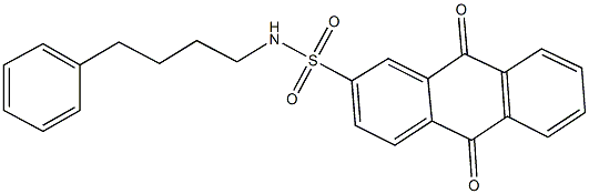 9,10-dioxo-N-(4-phenylbutyl)-9,10-dihydro-2-anthracenesulfonamide Struktur