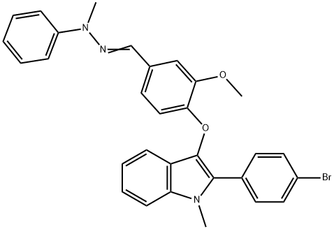 4-{[2-(4-bromophenyl)-1-methyl-1H-indol-3-yl]oxy}-3-methoxybenzaldehyde methyl(phenyl)hydrazone Struktur