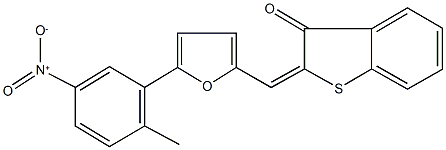 2-[(5-{5-nitro-2-methylphenyl}-2-furyl)methylene]-1-benzothiophen-3(2H)-one Struktur