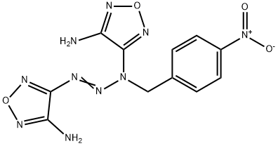 3-amino-4-(3-(4-amino-1,2,5-oxadiazol-3-yl)-1-{4-nitrobenzyl}-2-triazenyl)-1,2,5-oxadiazole Struktur