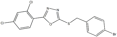 2-[(4-bromobenzyl)sulfanyl]-5-(2,4-dichlorophenyl)-1,3,4-oxadiazole Struktur