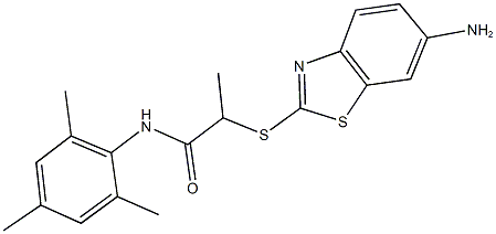 2-[(6-amino-1,3-benzothiazol-2-yl)sulfanyl]-N-mesitylpropanamide Struktur